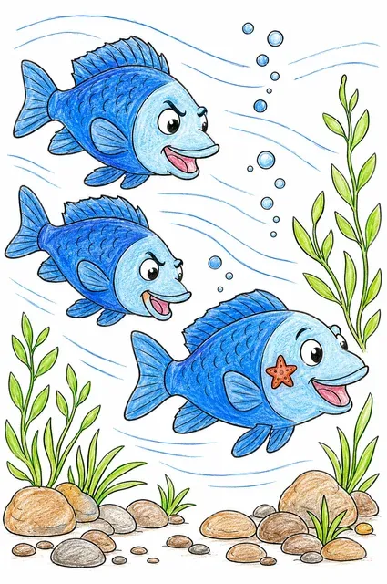 Blaue Nilbarsche spielen Fangen im Fluss – So könnte es aussehen