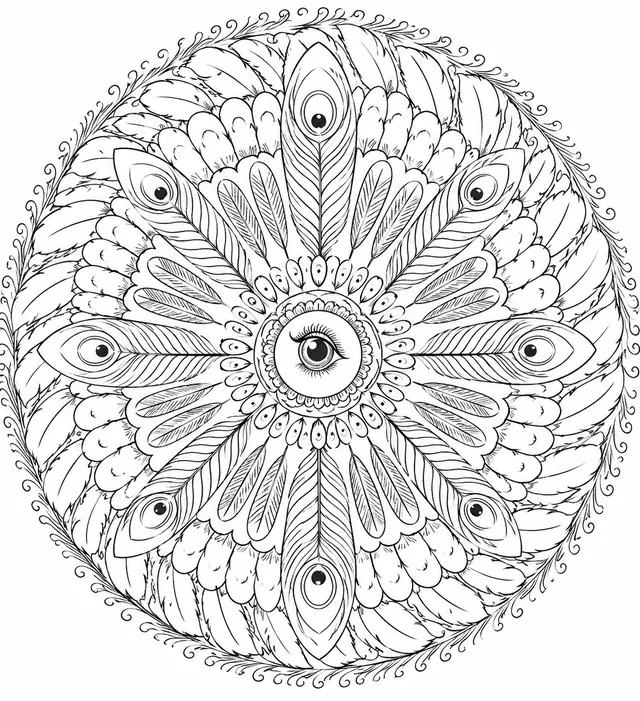 Quetzal-Feder-Mandala