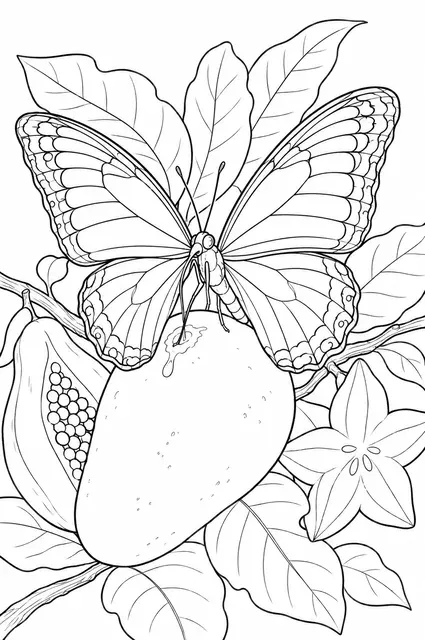 Karibischer Schmetterling trinkt Nektar aus Mango