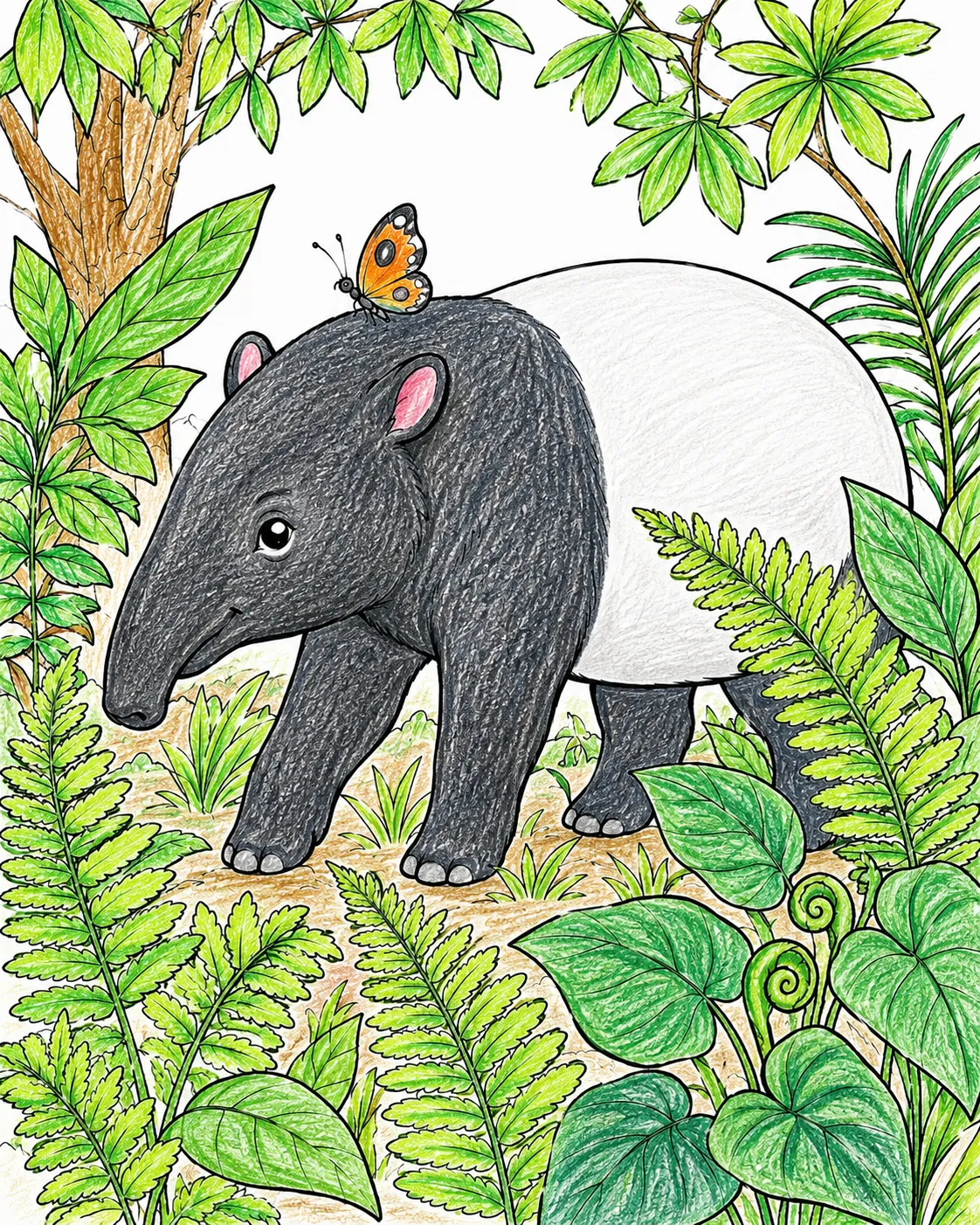 Tapir schlendert durch brasilianisches Dickicht