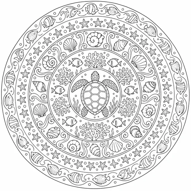 Karibisches Unterwasser-Mandala