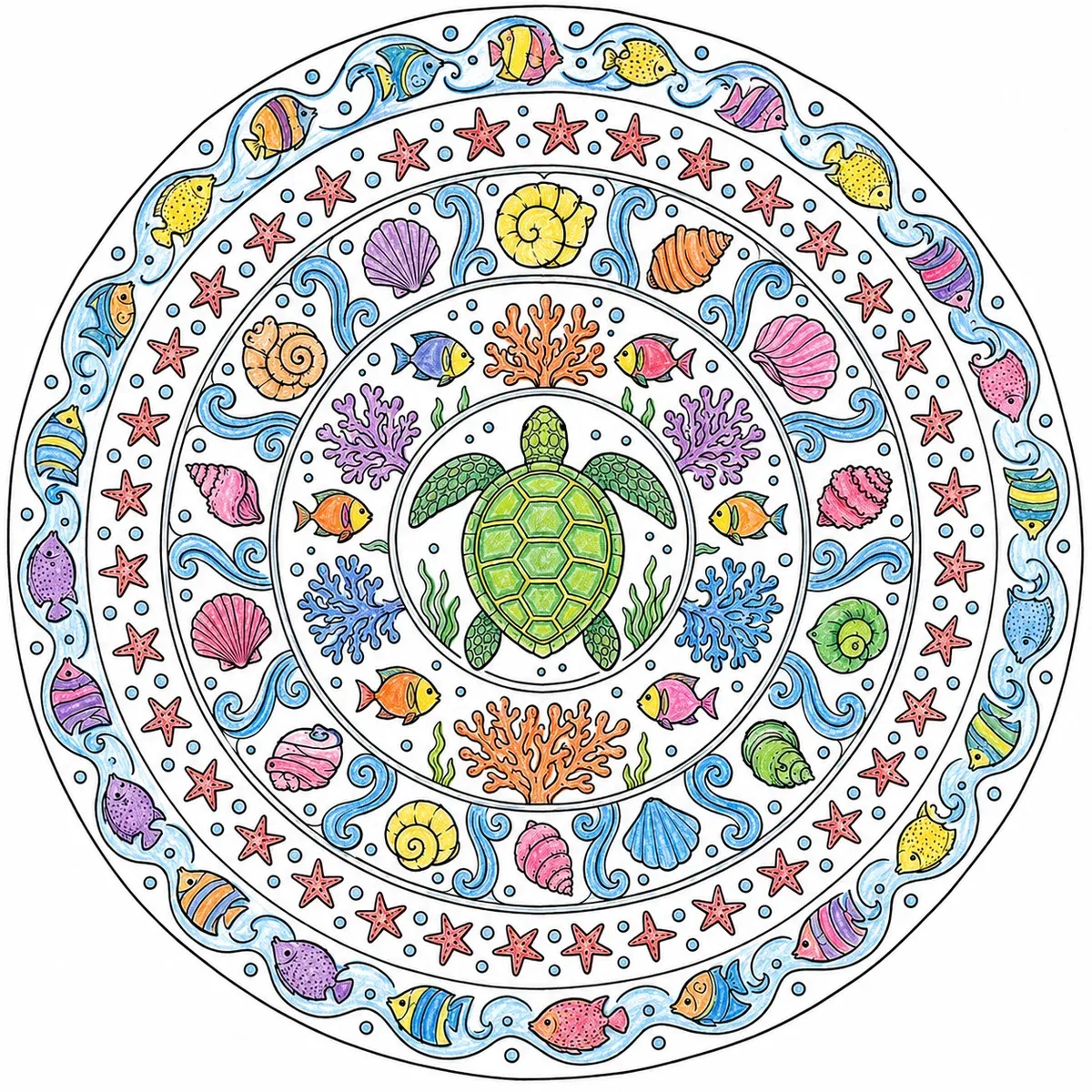 Karibisches Unterwasser-Mandala