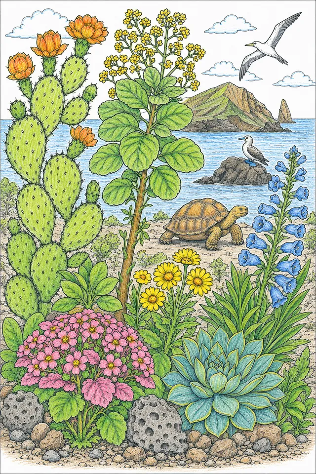 Galápagos: Scalesia/Opuntia/Lecocarpus/Brachycereus/Jasminocereus