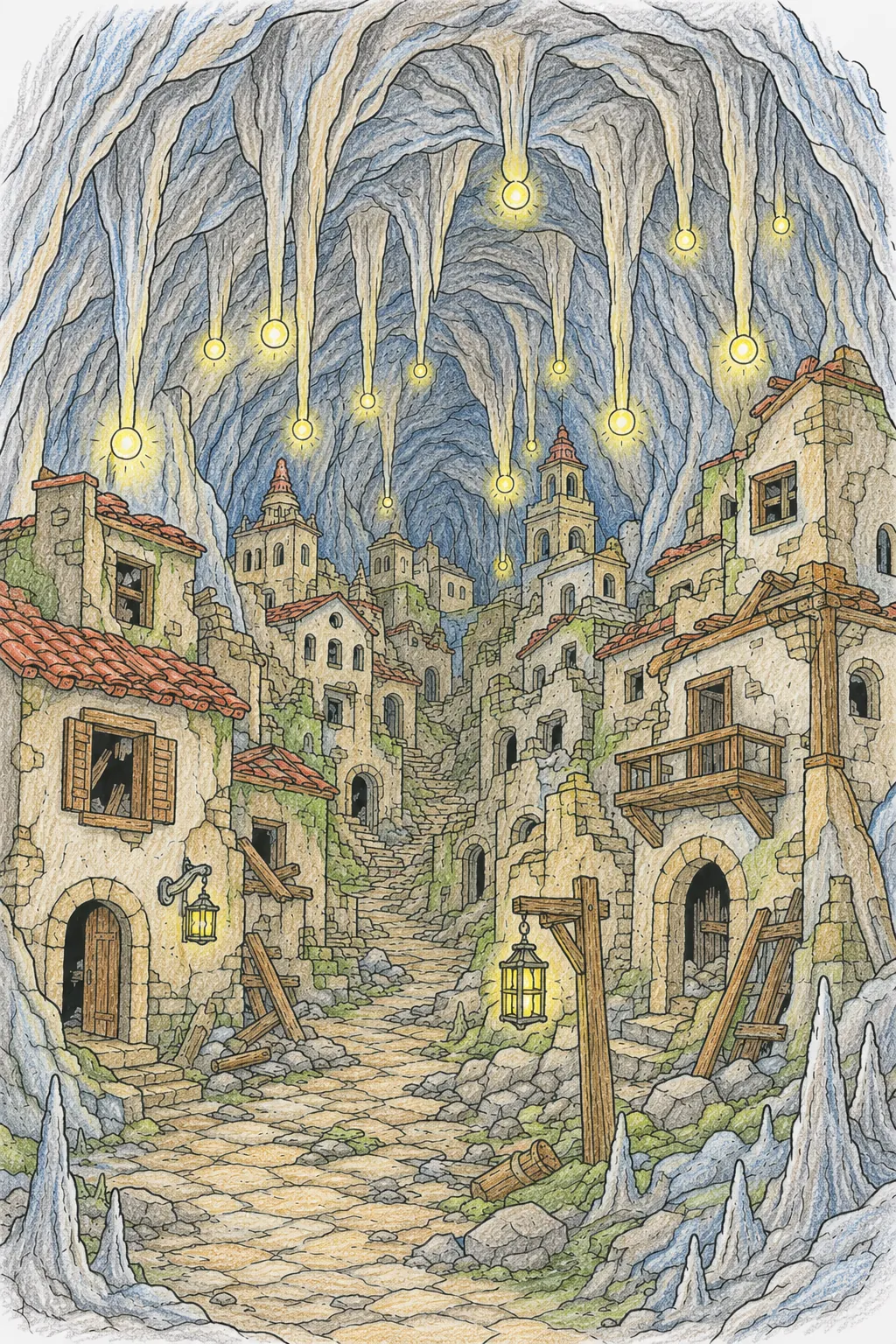 Geisterstadt in einer Riesenhöhle