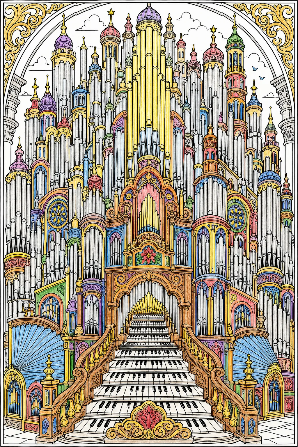 Gigantische Kirchenorgel als Gebäude