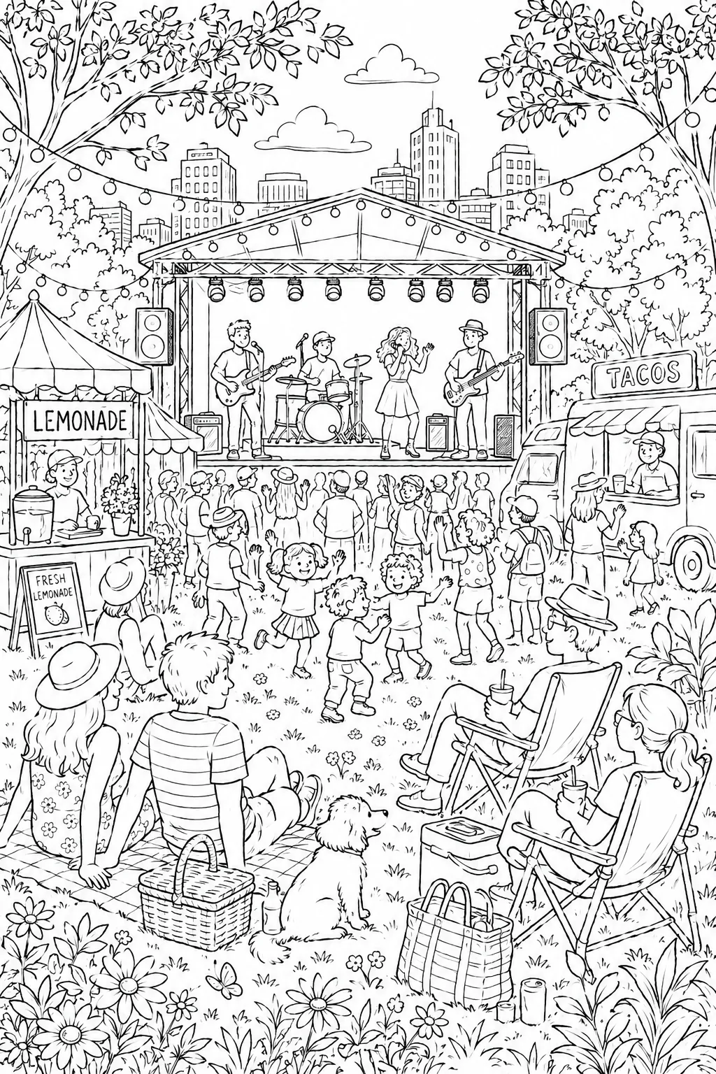 Coloring page: Goldsmith with loupe setting a gemstone in a ring at the jewellery workbench