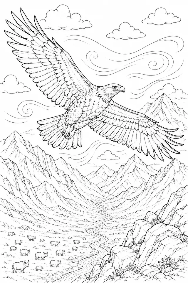 Himalaya-Adler kreist in der Thermik