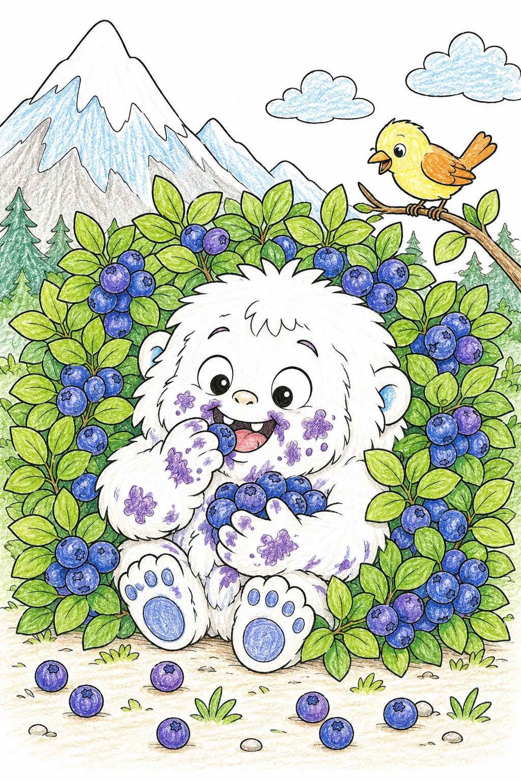 小雪人吃浆果