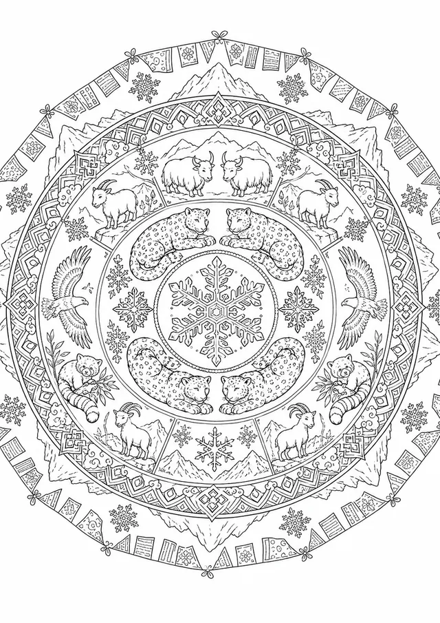 Himalaya-Schneelandschafts-Mandala