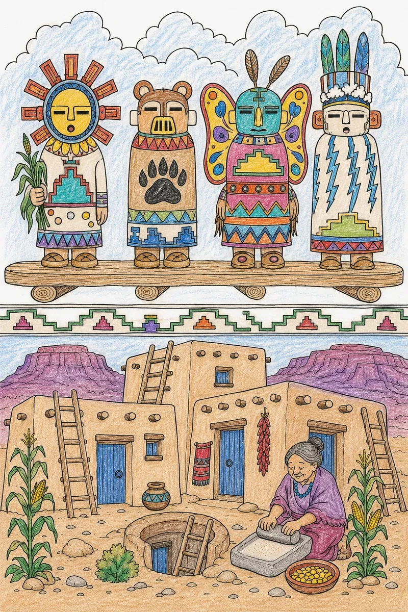 Die Hopi Katsina-Figuren