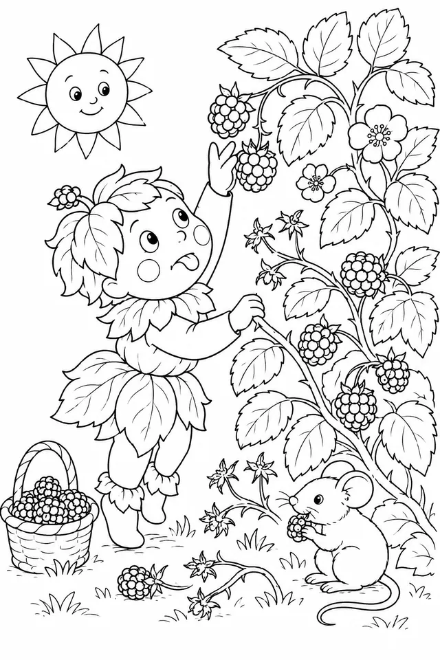 Brombeer-Kind pflückt die letzten Brombeeren