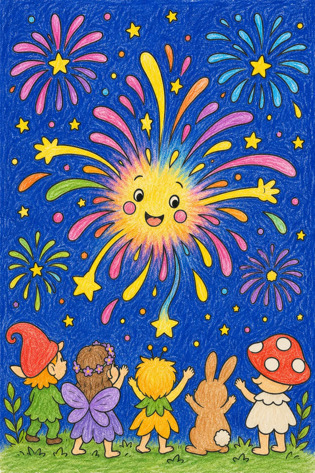 Firework Spirit Illuminating the Warm Summer Night
