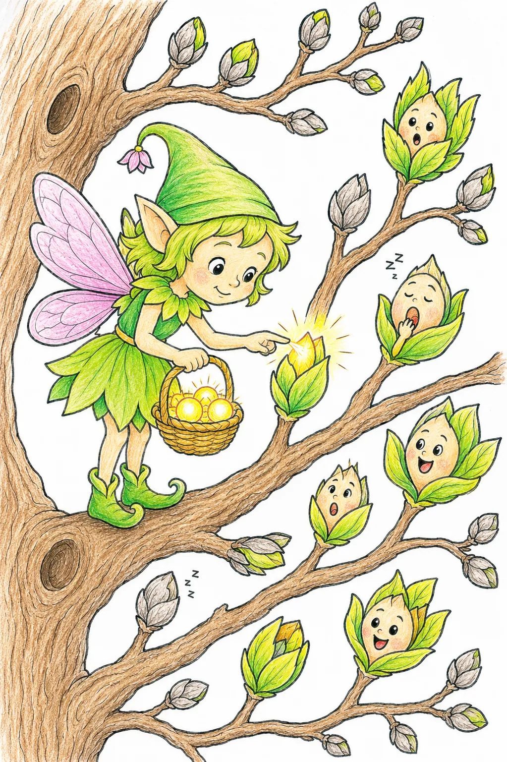 春天精灵唤醒沉睡的花蕾