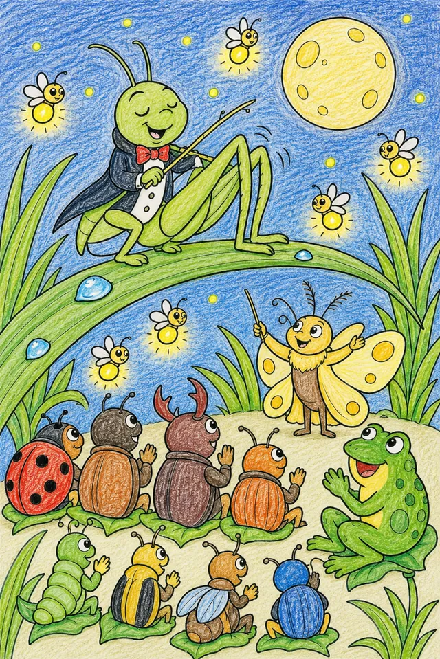 Cricket Playing Summer Night Symphony on the Blade of Grass – This is how it could look