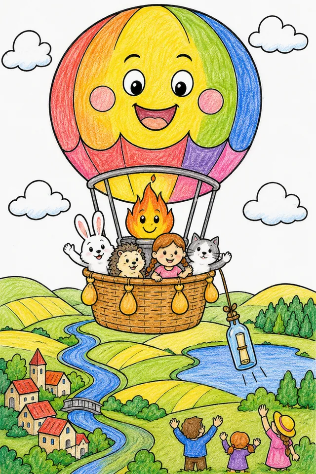 Heißluftballon-Geist schwebt über die Sommerlandschaft – So könnte es aussehen