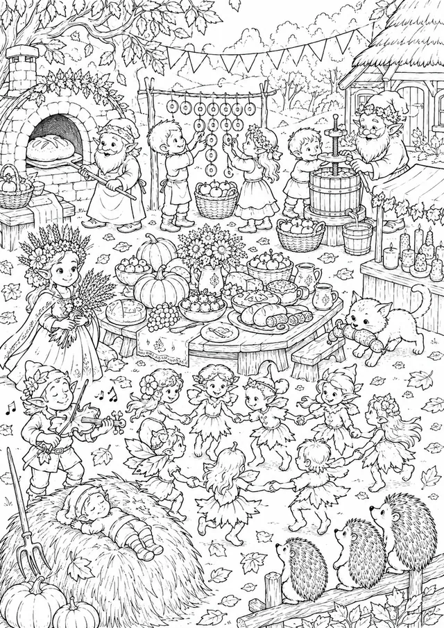 Autumn Harvest Festival Seek-and-Find: The Whole Village Celebrating the Harvest Together