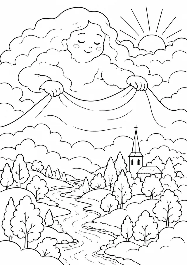 秋天雾精灵温柔地将它银色的晨雾毯子降落到宁静的山谷中