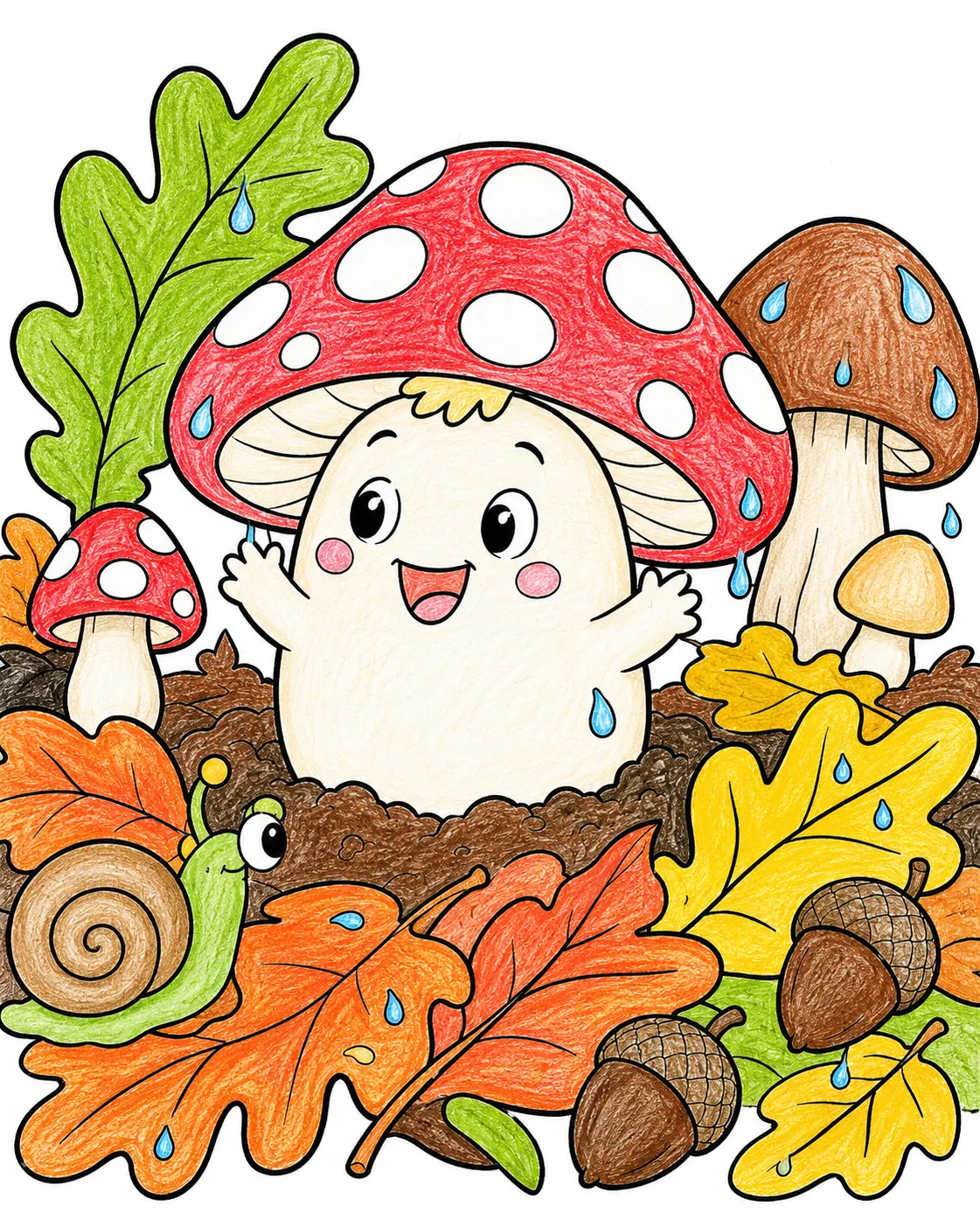 Pilz-Geist poppt aus dem Waldboden
