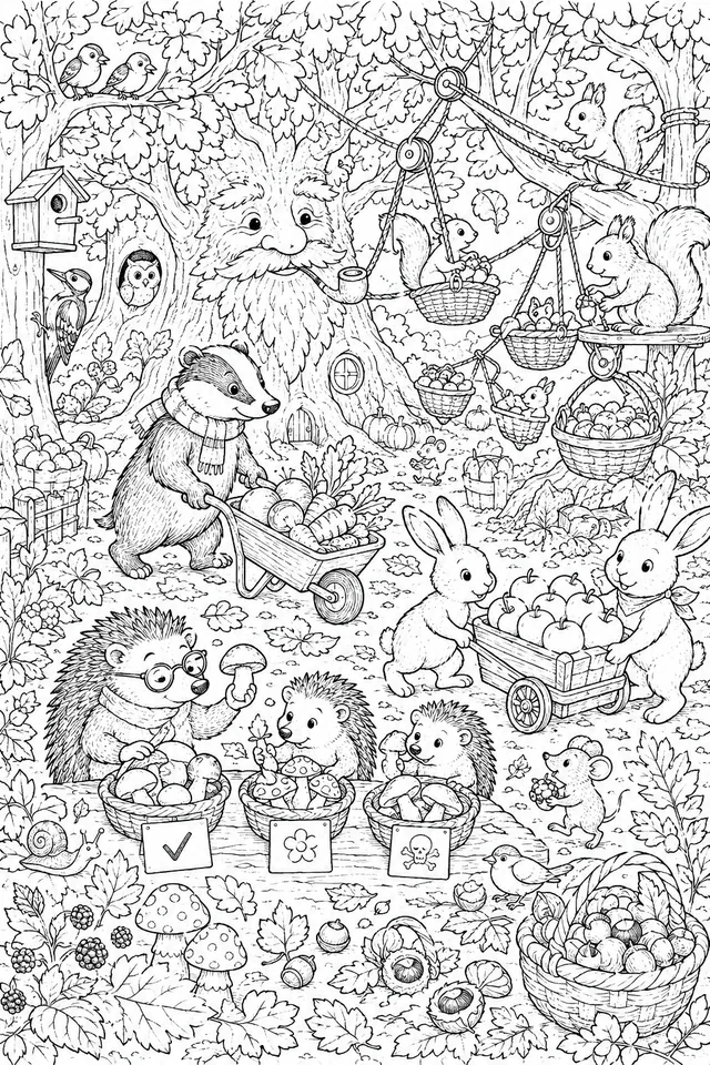 Autumn Forest Harvest Wimmelbild