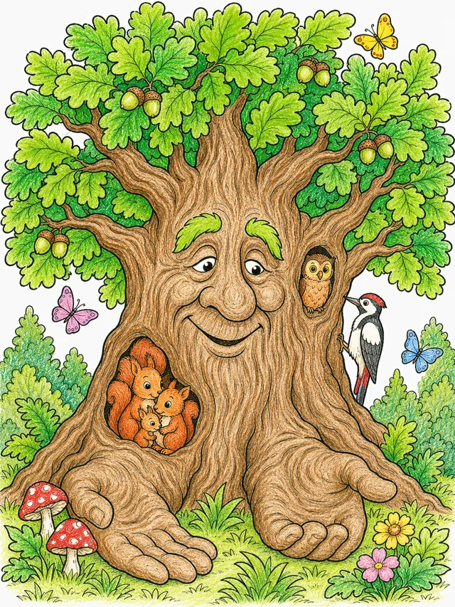 秋之精灵在雾蒙蒙的清晨漫步 – 涂色效果预览