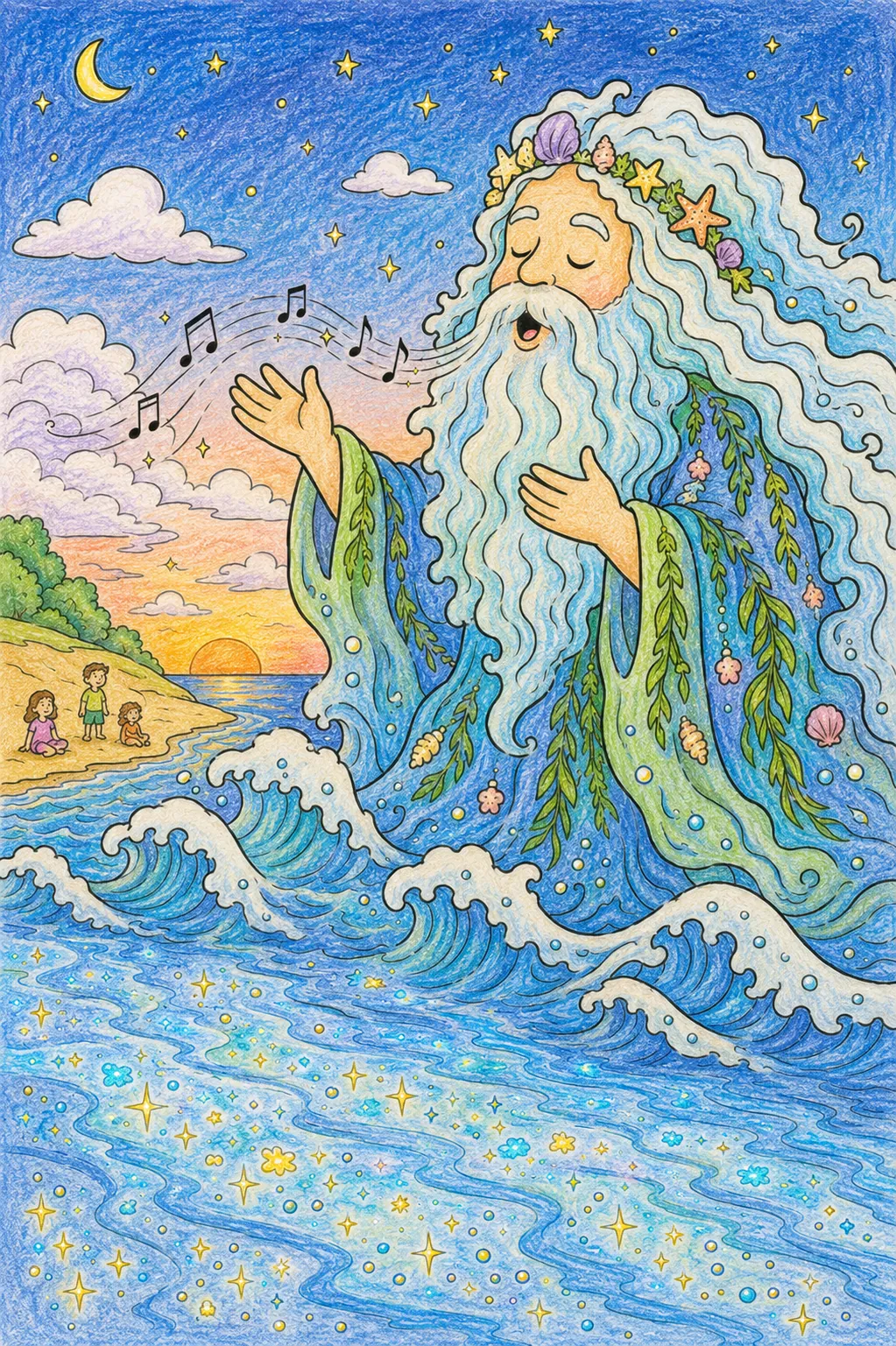 Meeresrauschen-Geist singt die Wellen in den Schlaf