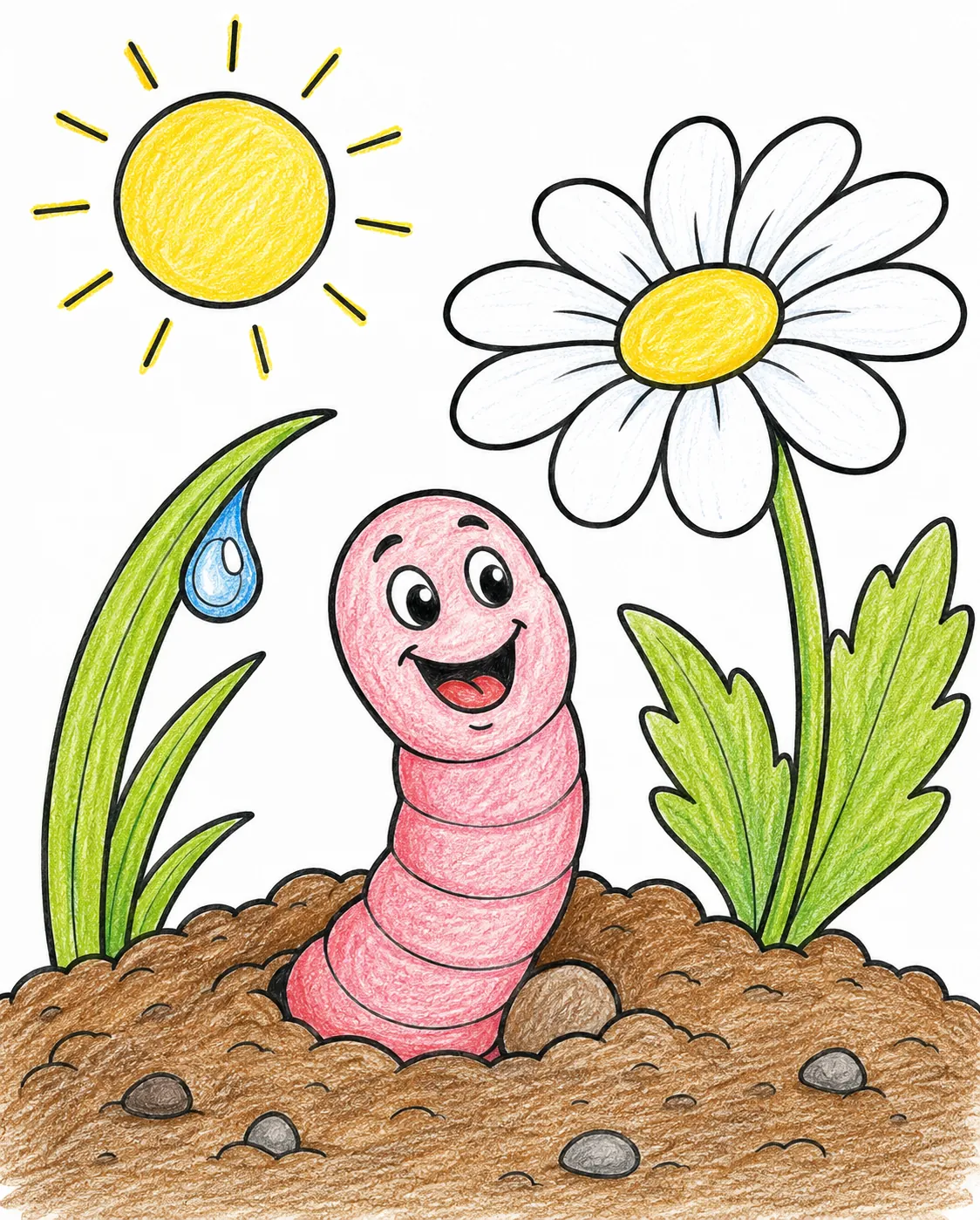 Regenwurm begrüßt den Frühling