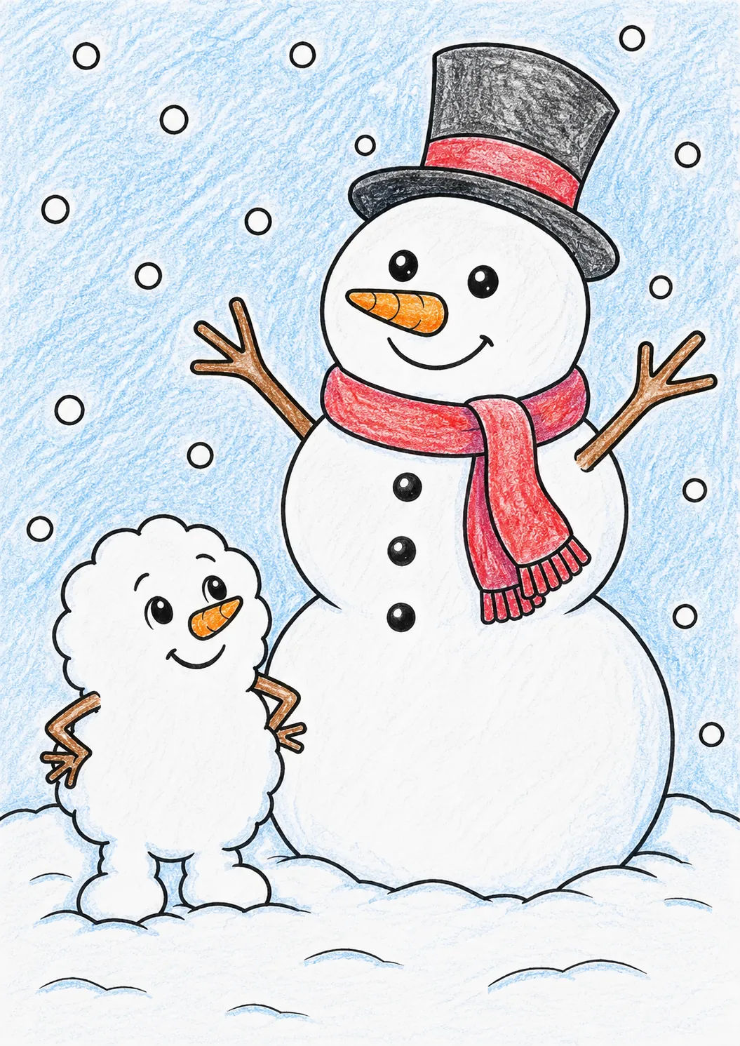 雪孩子建造一个大雪人