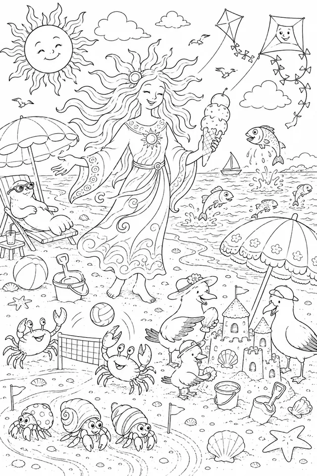夏之精灵在海滩举办夏日节