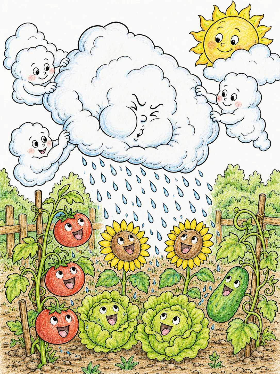 Sommerwolken-Geist gibt einen Regenschauer