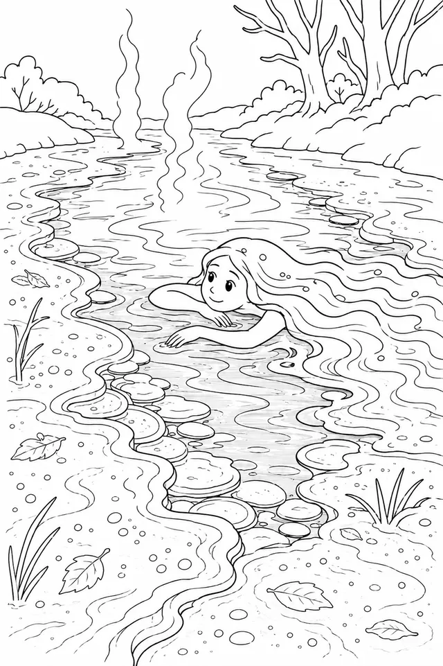 River Spirit Slowly Freezing from the Banks Inward: Ice Floe Puzzle in the Winter Morning
