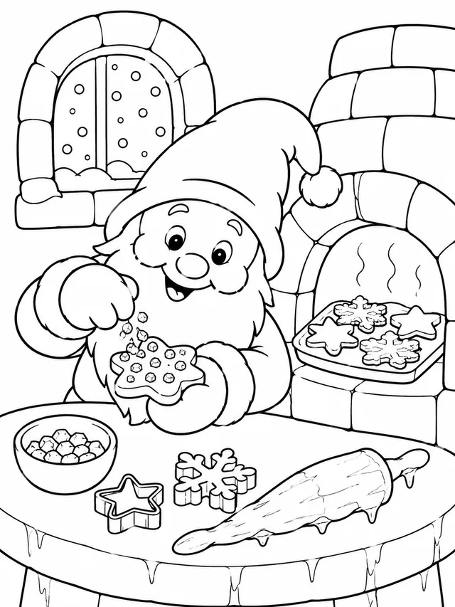 冬天小矮人烤雪饼干