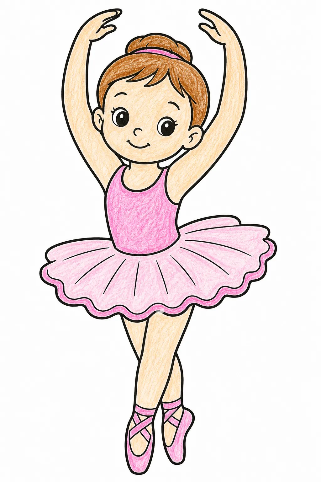Kind tanzt Ballett in Tutu und Ballettschuhen