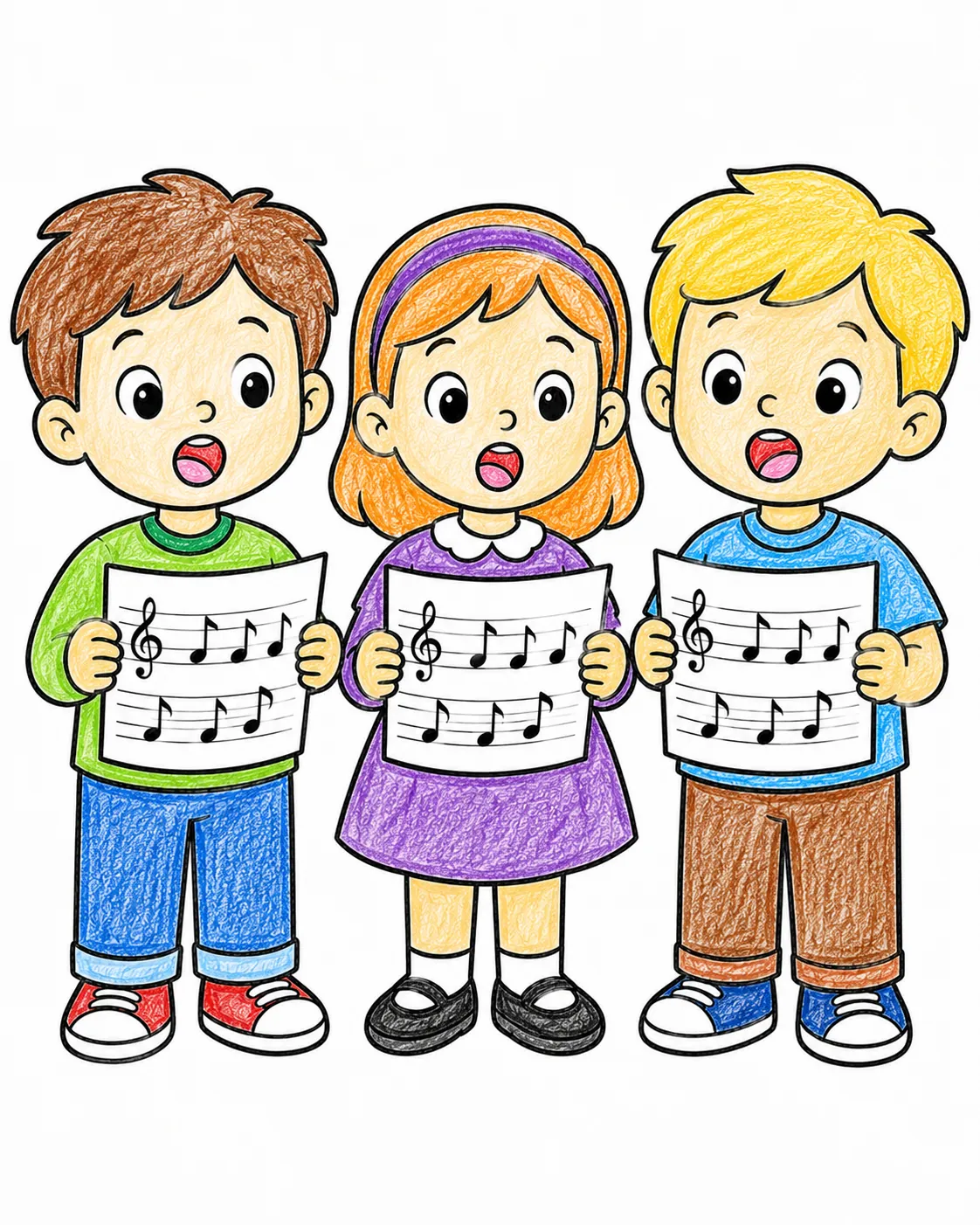 Child Singing in a Children's Choir
