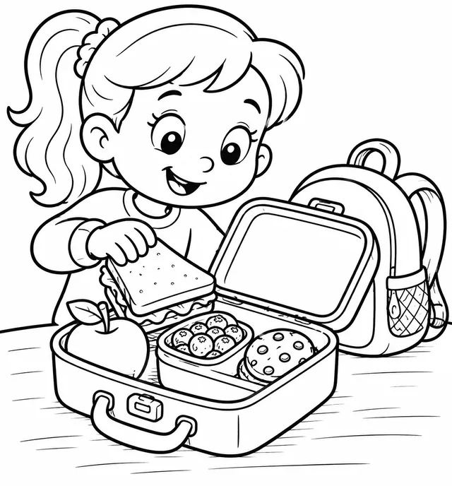 Kind befüllt seine Lunchbox