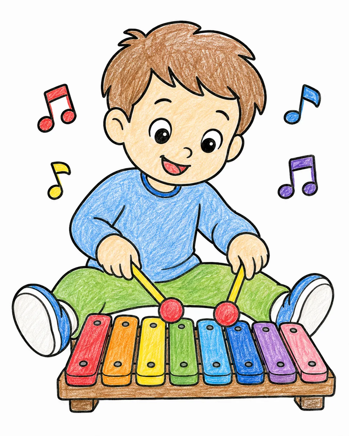 Kind spielt Xylophon