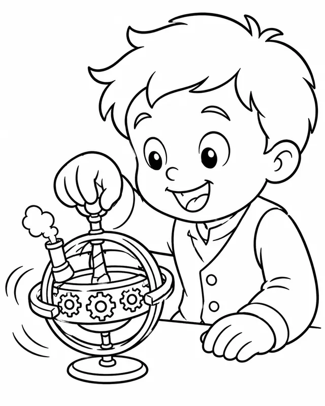 Kind mit Steampunk-Spielzeugkreisel