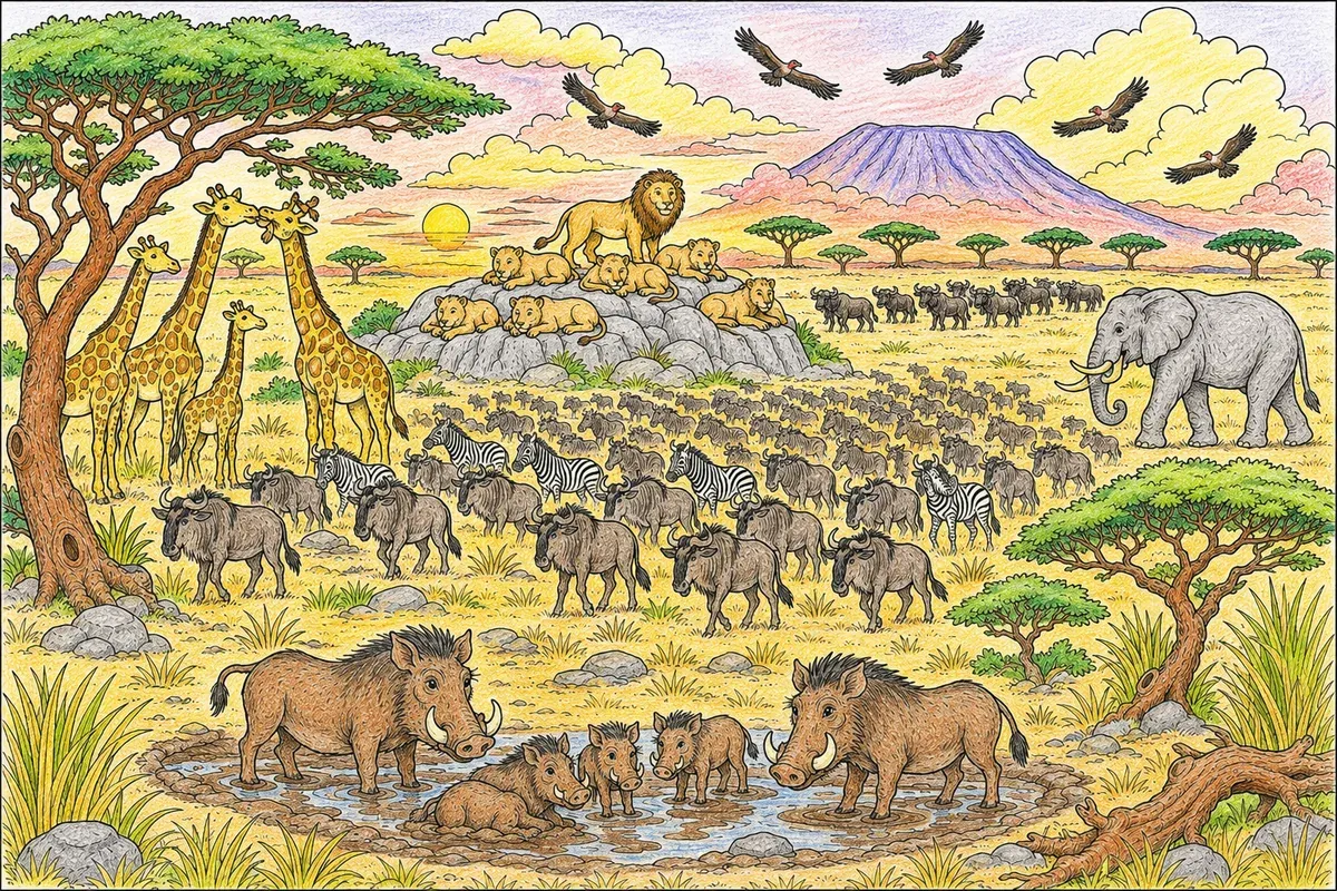 Das Afrikanische Savannen-Panorama