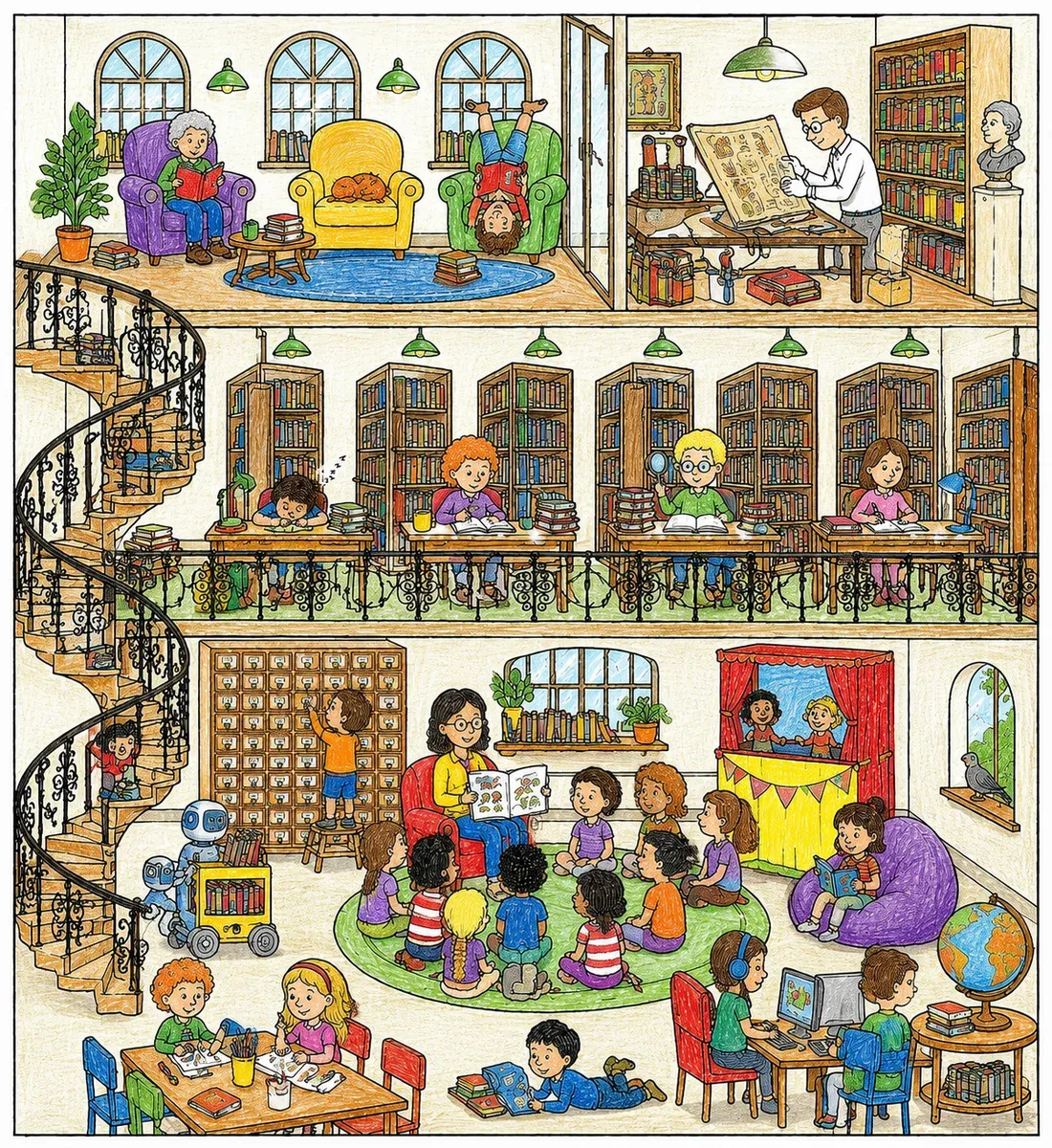 Die Bibliothek im Querschnitt
