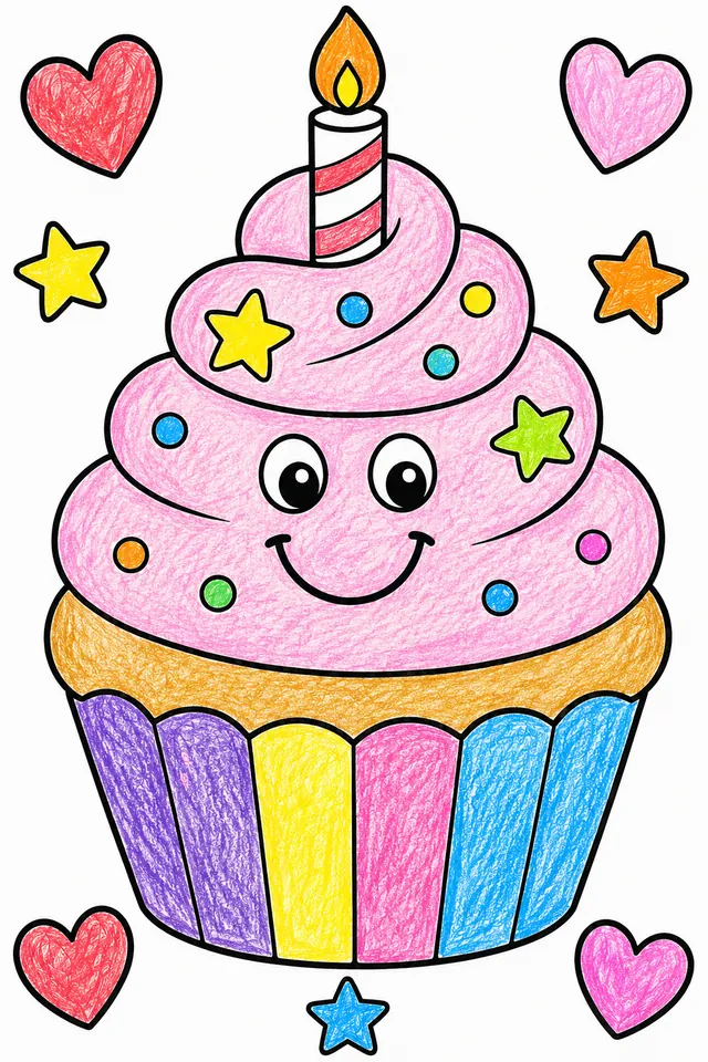 Der bunte Cupcake – So könnte es aussehen