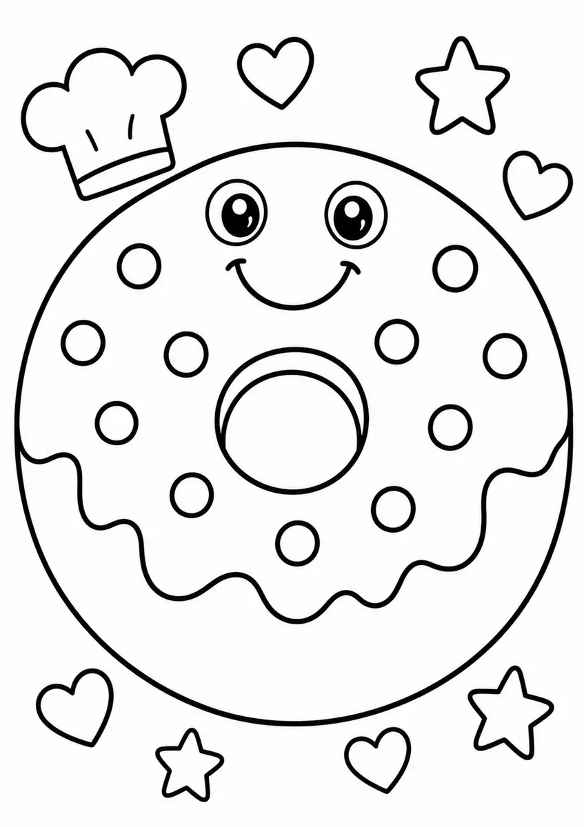 Großer Donut mit buntem Zuckerguss und zwölf Streuseln