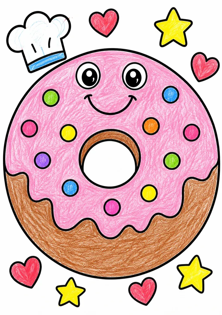 Der große Donut mit Streuseln