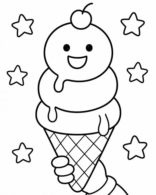 大彩色冰淇淋蛋筒
