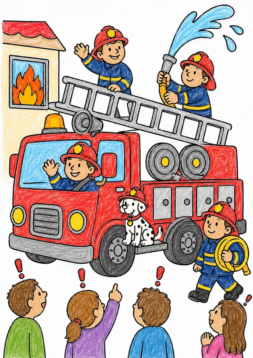 Das Feuerwehrauto im Einsatz