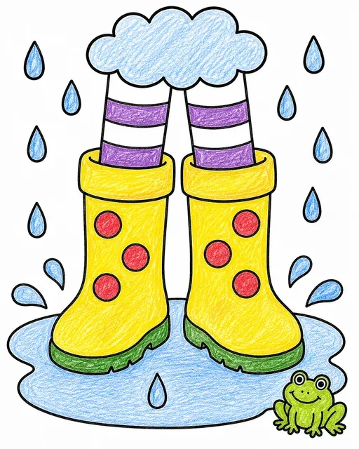 Die Gummistiefel in der Pfütze – So könnte es aussehen