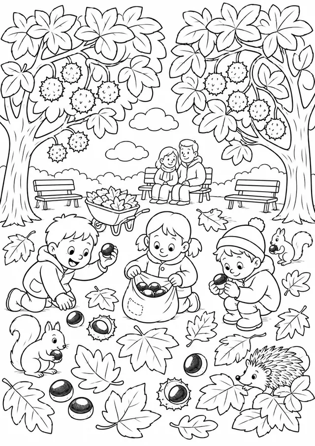 Die Herbst-Kastaniensuche