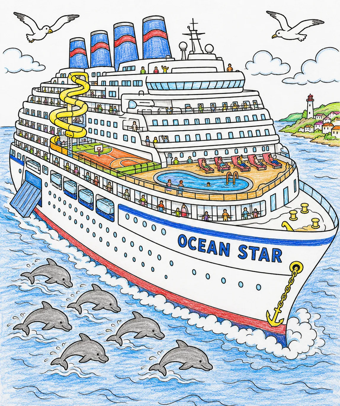 Das Kreuzfahrtschiff von außen