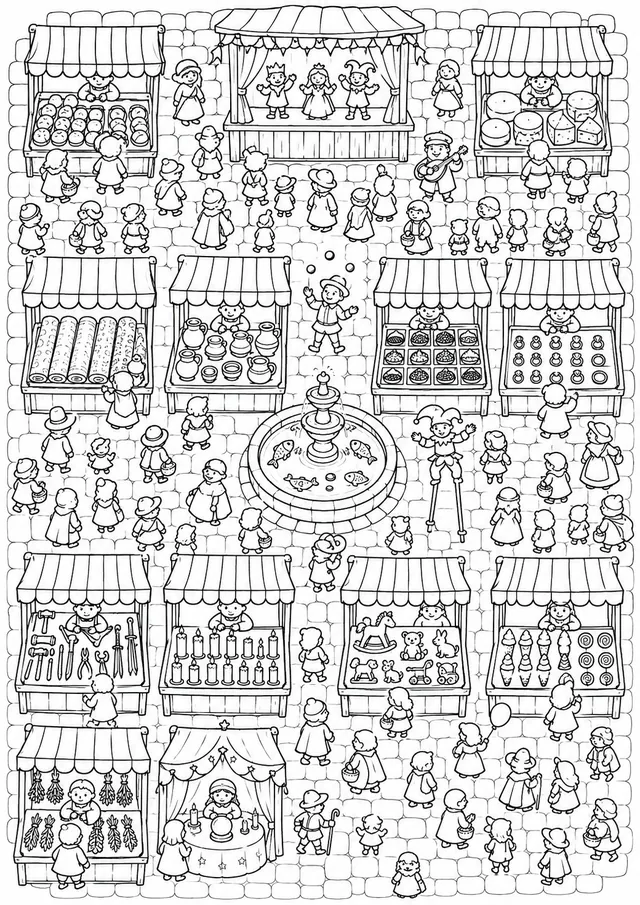 Der Mittelalter-Markt von oben