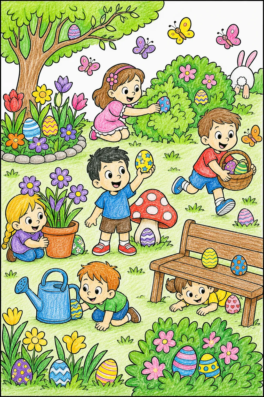 Die Ostereiersuche im Garten