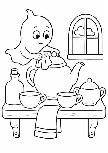 瓶中精灵擦茶壶