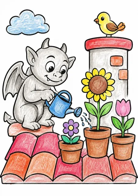 Gargoyle gießt Dachgarten – So könnte es aussehen